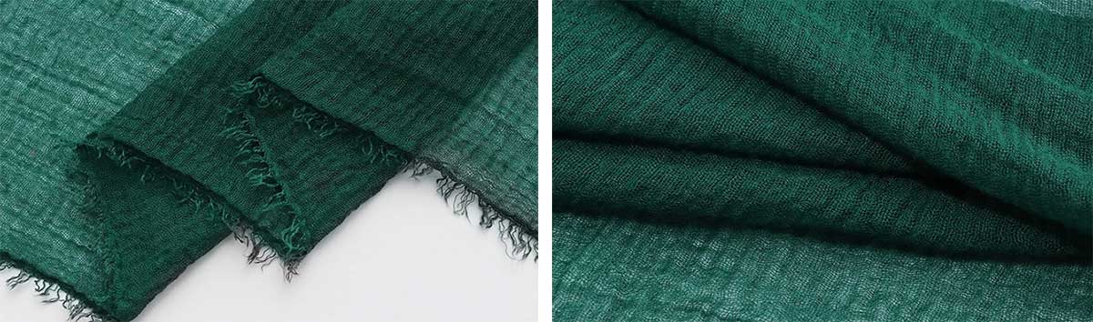 Pleated Monochrome Faux Cotton Linen Scarf