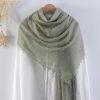 Pleated Monochrome Faux Cotton Linen Scarf