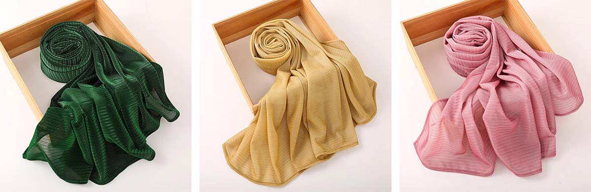 Glitter Lslamic Gold Silk Hijab