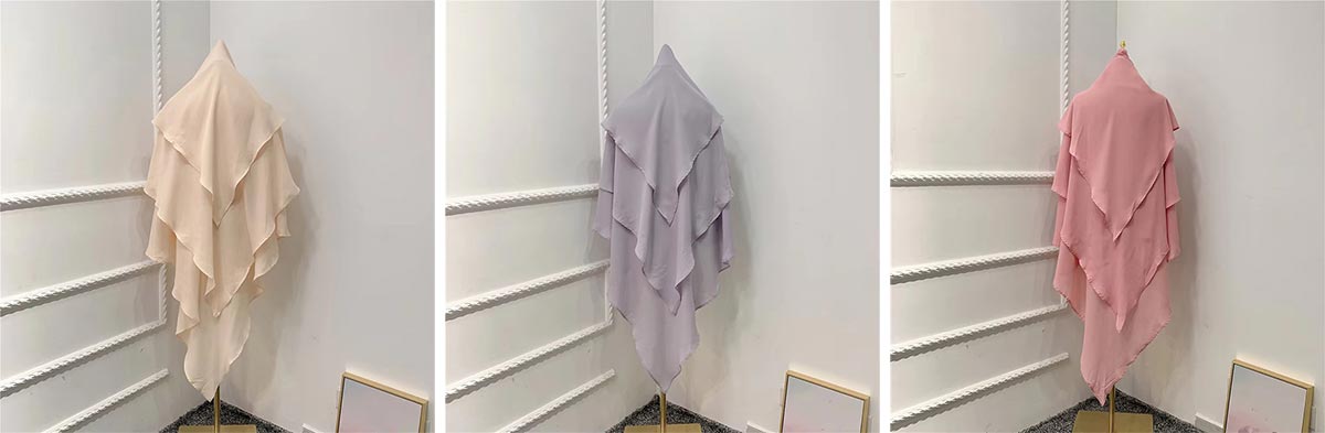 Three Layer Wave Bonnet Instant Hijab