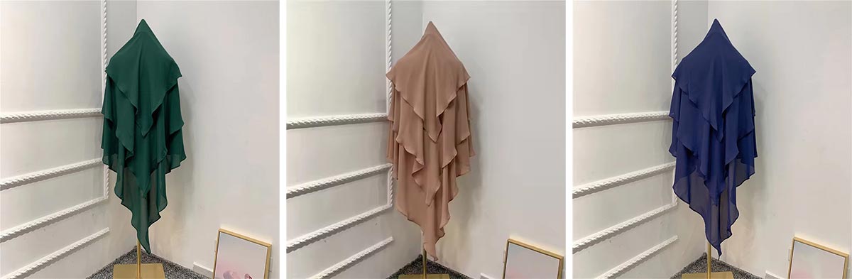 Three Layer Wave Bonnet Instant Hijab