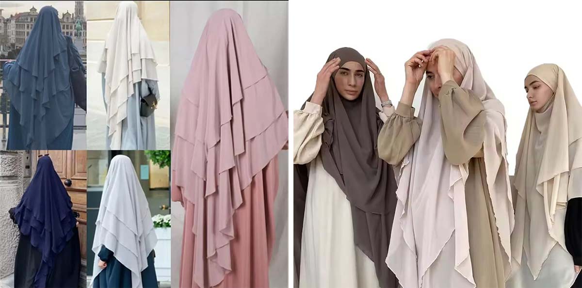 Three Layer Wave Bonnet Instant Hijab