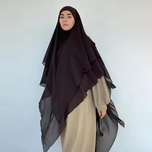Three Layer Wave Bonnet Instant Hijab