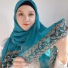 Plain Weave Leaf Lace Premium Hijab