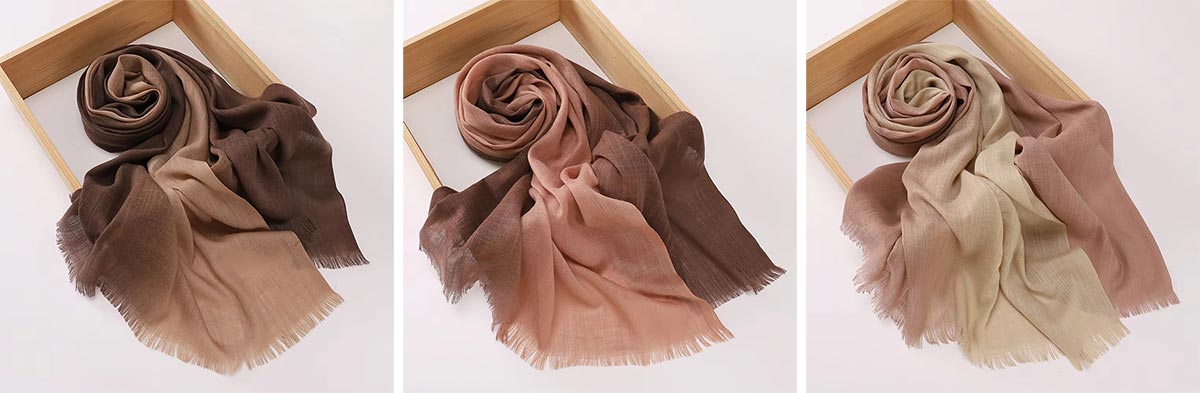 Two Color Gradient Cotton Hijab