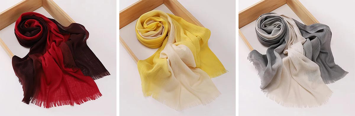 Two Color Gradient Cotton Hijab