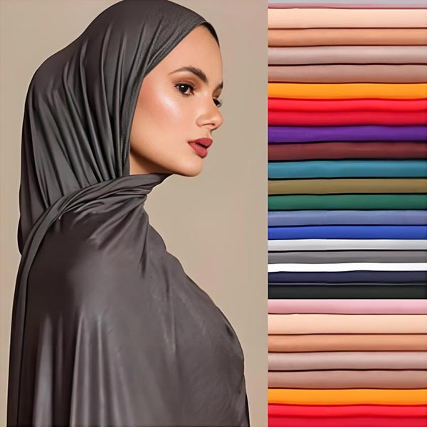 Middle Eastern Solid Color Mercerized Cotton Headscarf