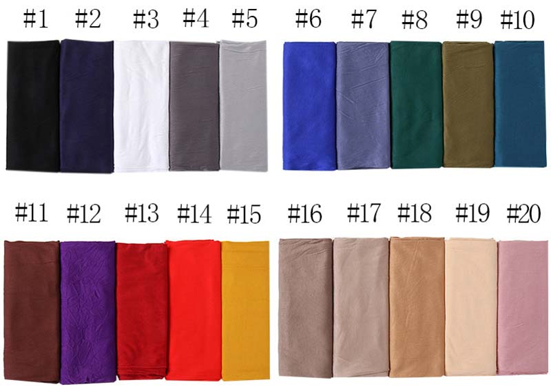 Middle Eastern Solid Color Mercerized Cotton Headscarf