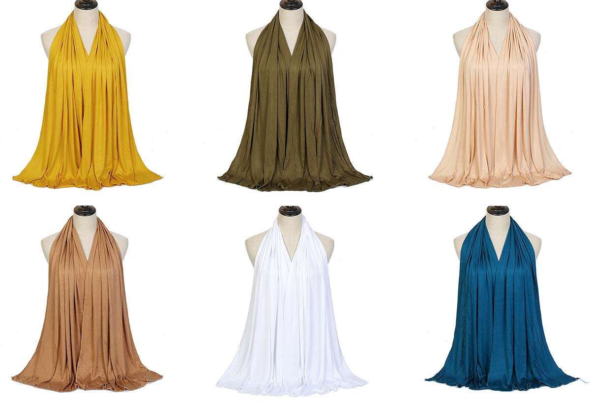 Middle Eastern Solid Color Mercerized Cotton Headscarf