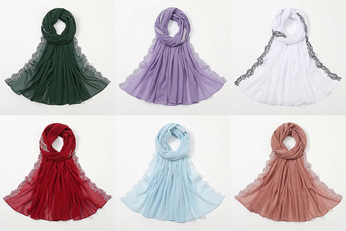 Pearl Chiffon Fashion Lace Edge Headband