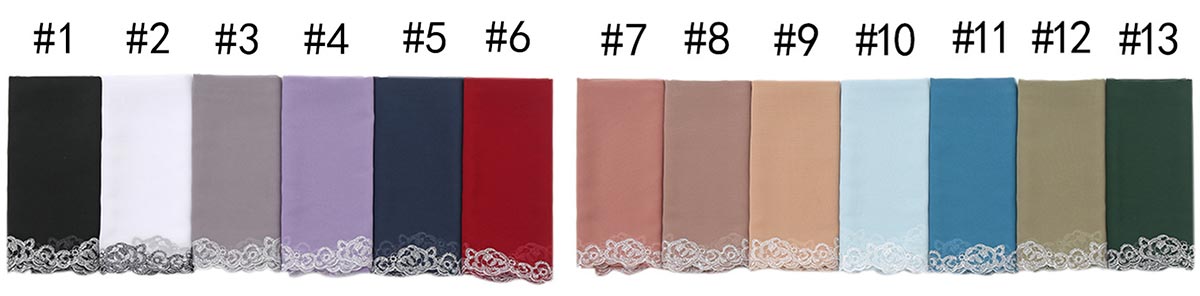 Summer Pearl Chiffon Fashion Lace Edge Hijab