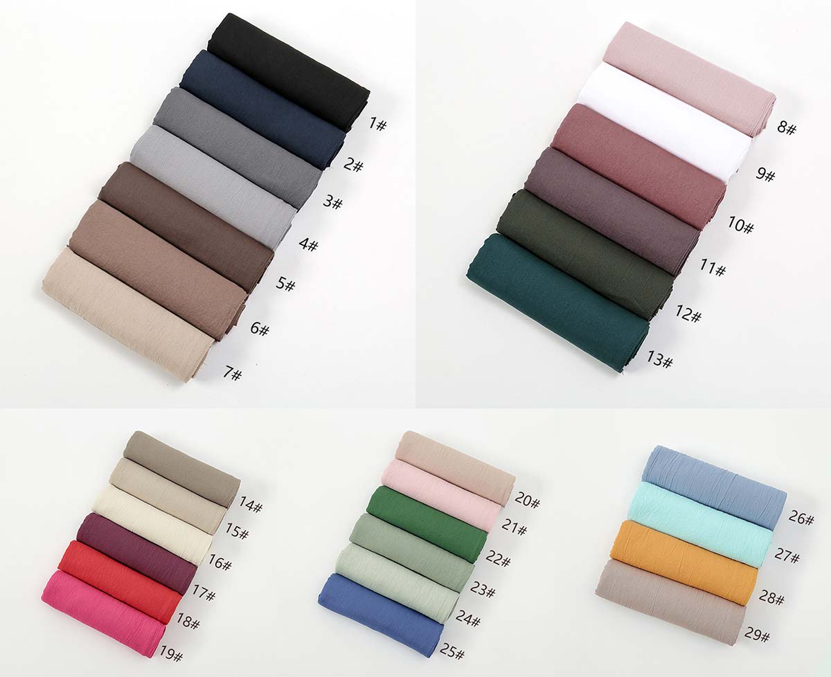 Autumn and Winter Micro Stretch Crinkle Cotton Blend Hijab