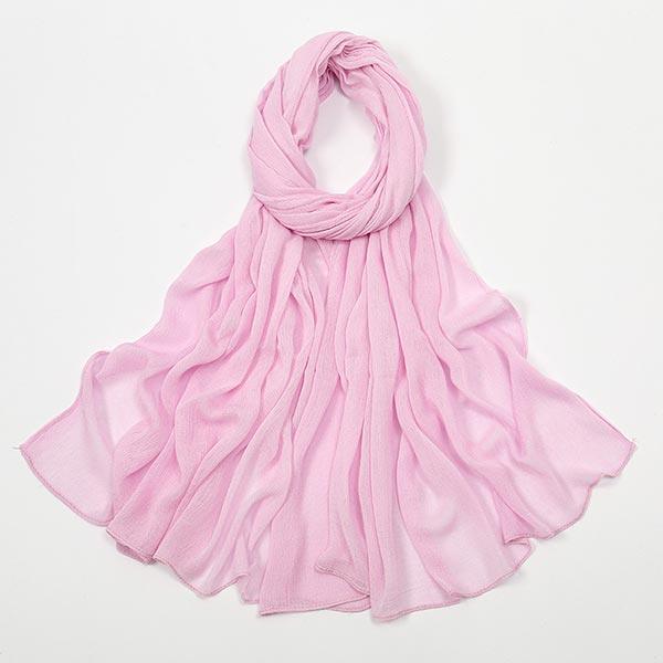 Curled Cotton Wrinkled Long Scarf for Women