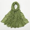 Curled Cotton Wrinkled Long Scarf for Women