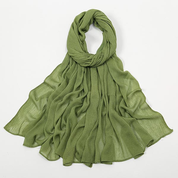 Curled Cotton Wrinkled Long Scarf for Women