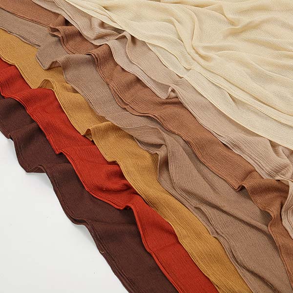 Curled Cotton Wrinkled Long Scarf for Women