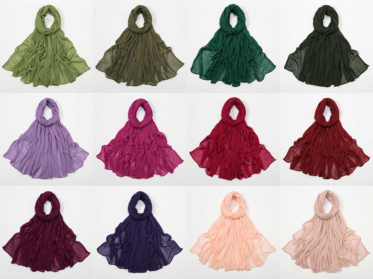 Curled Cotton Wrinkled Long Hijab