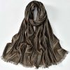 Gold and Silver Thread Single Color Long Headscarf Shawl