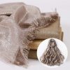 Gold and Silver Thread Single Color Long Headscarf Shawl