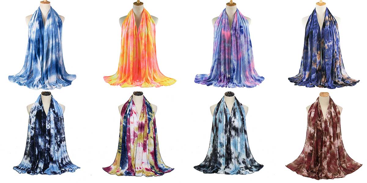 European and American Style Tie-dye Modal Jersey Wrap