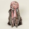 Leopard Print Chain-embellished Satin Scarf