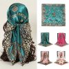 Leopard Print Chain-embellished Satin Scarf