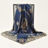 Leopard Print Chain-embellished Satin Scarf