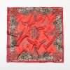 Leopard Print Chain-embellished Satin Scarf
