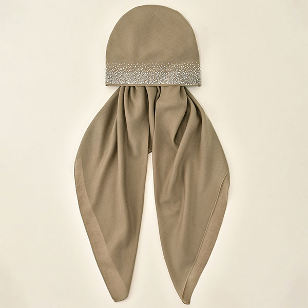 Malaysian Stretch Rhinestone Turban Cap