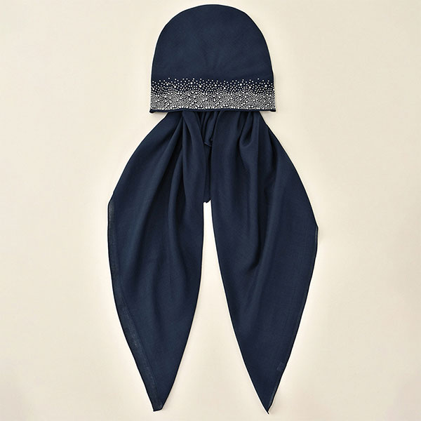 Malaysian Stretch Rhinestone Turban Cap