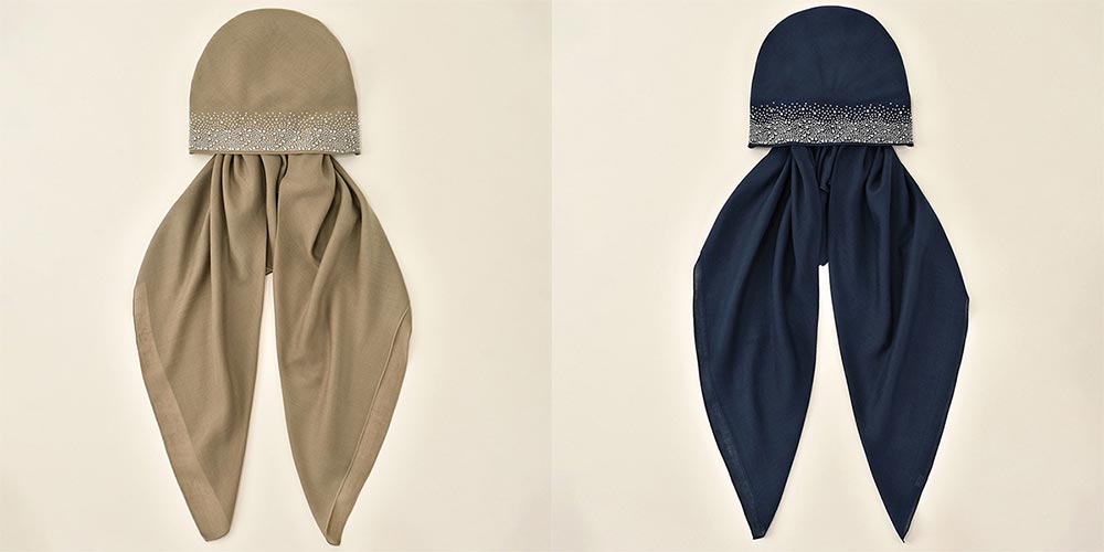 Malaysian Stretch Rhinestone Turban Cap