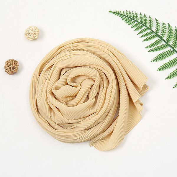 Chiffon Crinkle Solid-color Headscarf