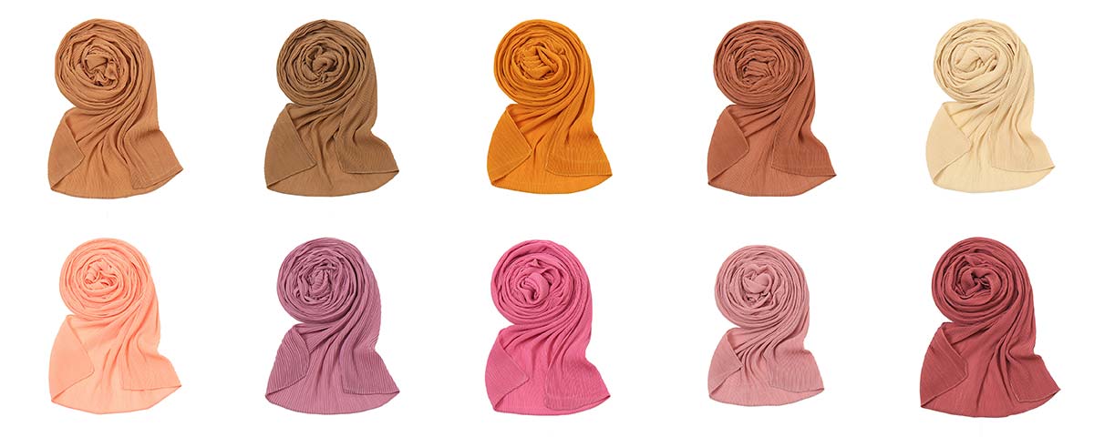 Chiffon Crinkle Solid-color Headscarf