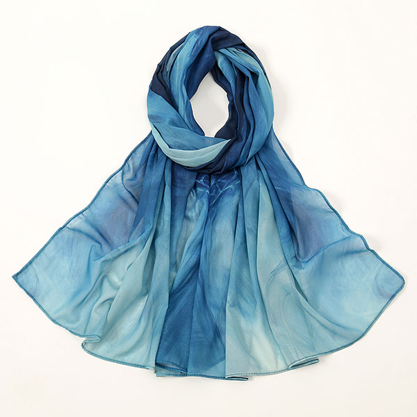 Chiffon Printed Tie Dye Long Scarf