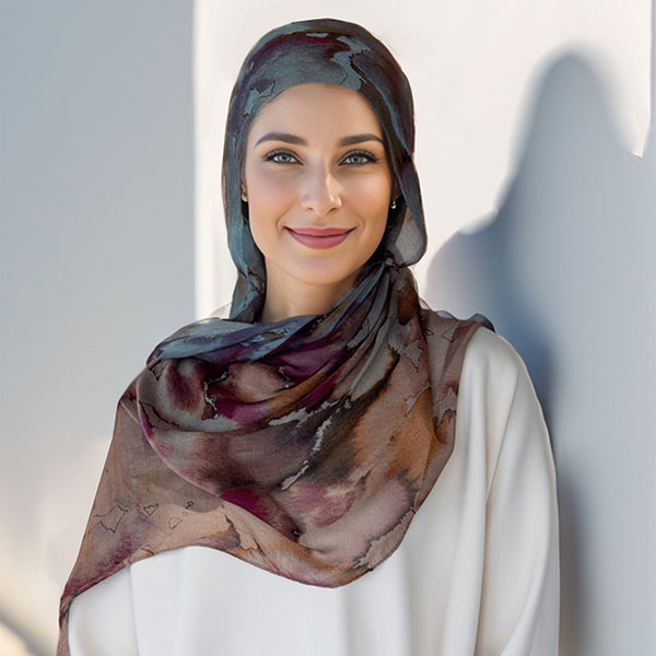 Chiffon Printed Tie Dye Long Scarf