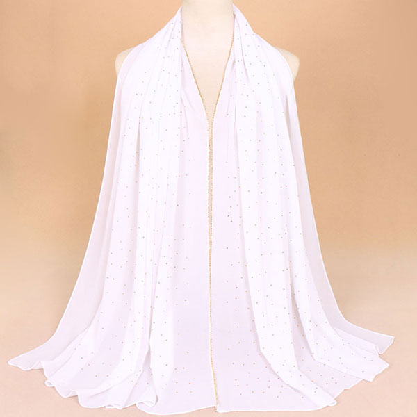 Starry Sky Rhinestone Chain Chiffon Scarf