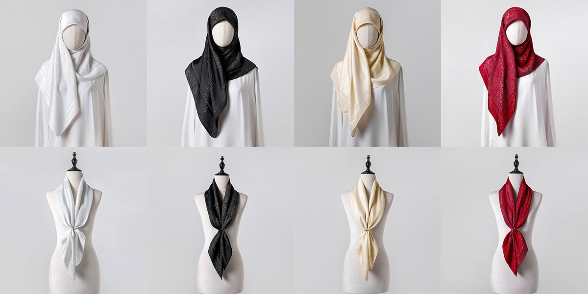 Pure Color Turkish Women Wearing Headscarves