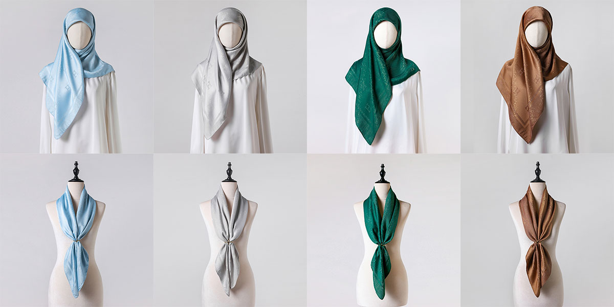 Pure Color Turkish Women Wearing Headscarves