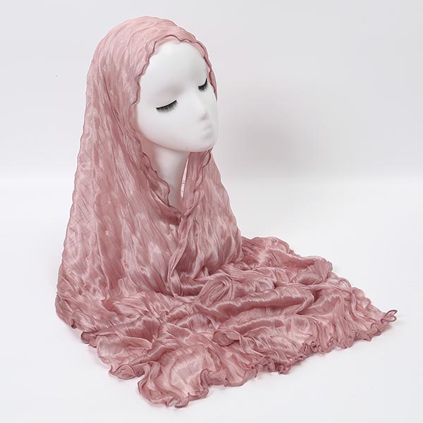 Sunscreen Pleated Pearlescent Silk Headscarf