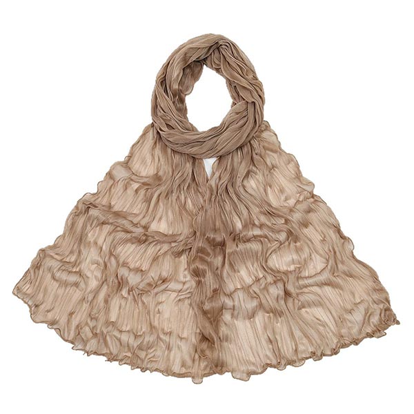 Sunscreen Pleated Pearlescent Silk Headscarf