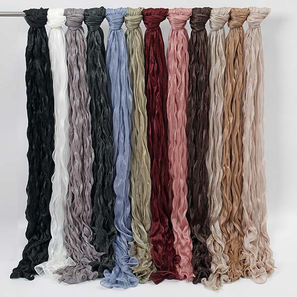 Sunscreen Pleated Pearlescent Silk Headscarf