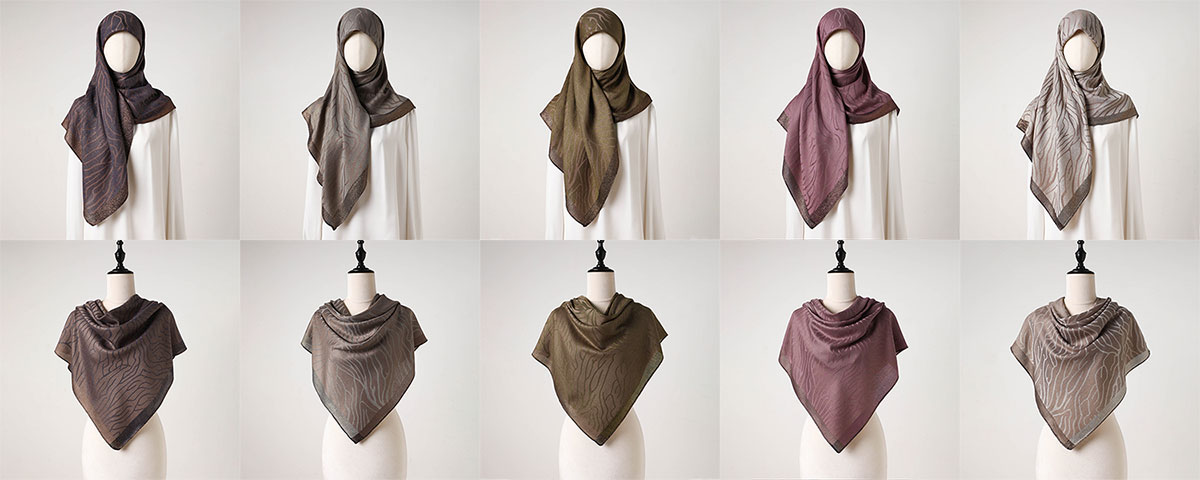 Malaysian Ladies Square Printed Hijab Shawl