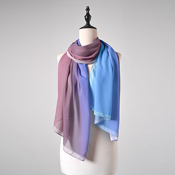 Hot Selling Gradient Color Long Silk Scarf