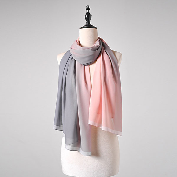 Hot Selling Gradient Color Long Silk Scarf