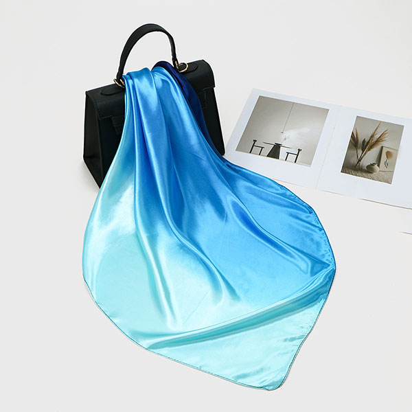 Exquisite Lady Gradient Satin Square Scarf