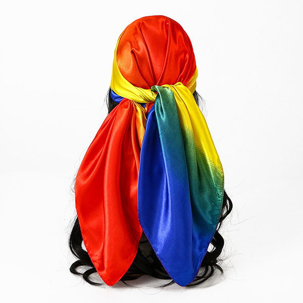 Exquisite Lady Gradient Satin Square Scarf