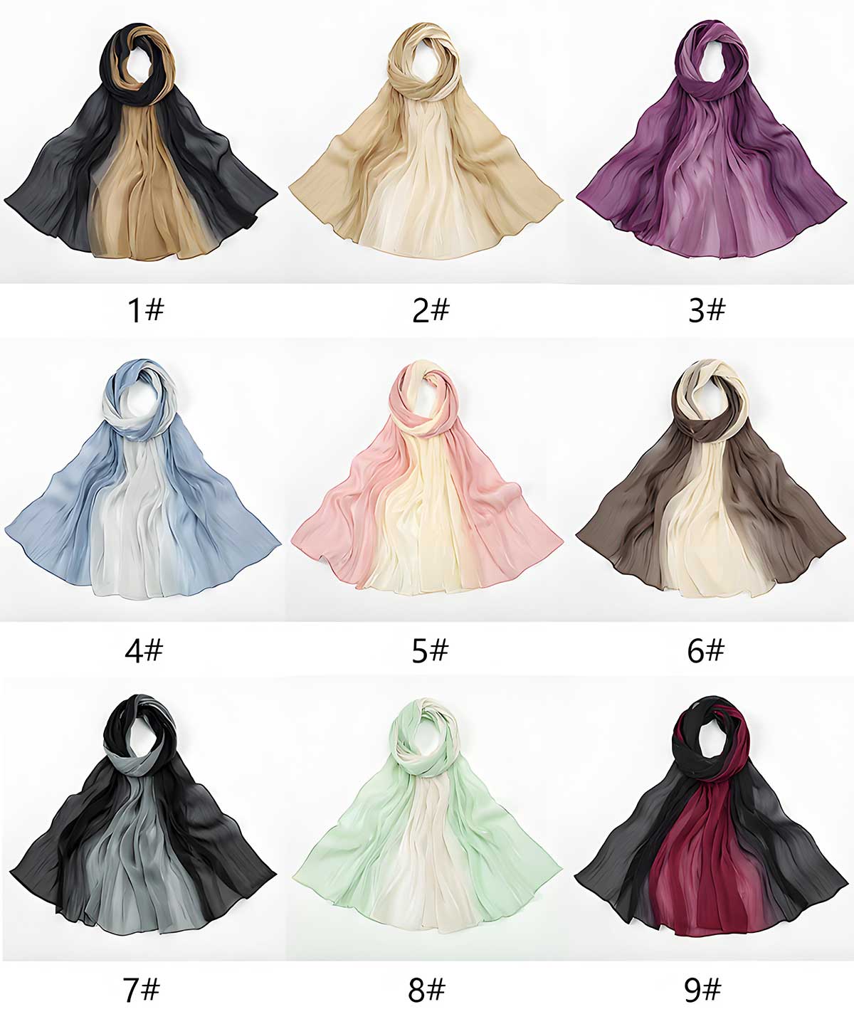 Island Style Gradient Chiffon Long Shawl