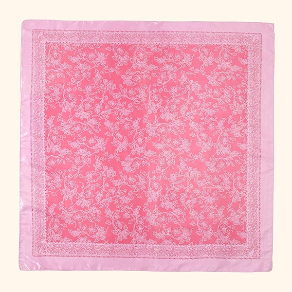 Floral Print Square Satin Headscarf