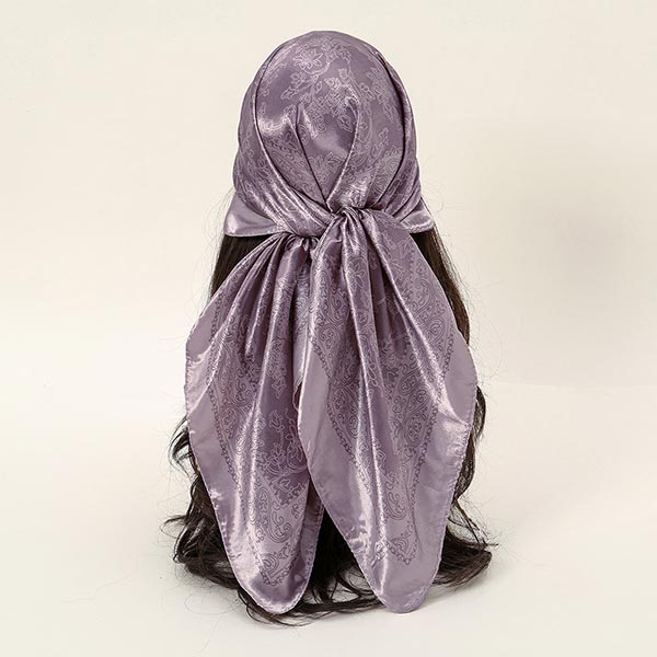 Floral Print Square Satin Headscarf