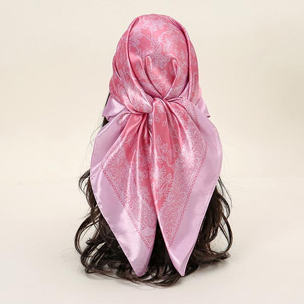 Floral Print Square Satin Headscarf
